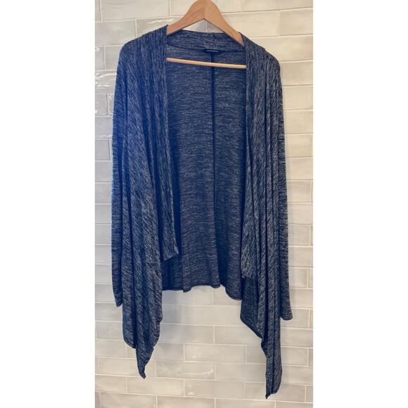 Banana Republic Sweater Black/White Open Front Tiered Long Sleeve Wrap Size M - Picture 1 of 6